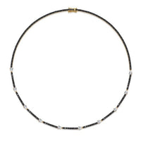 Timepiece Diamond Station Necklace in 14K Yellow Gold