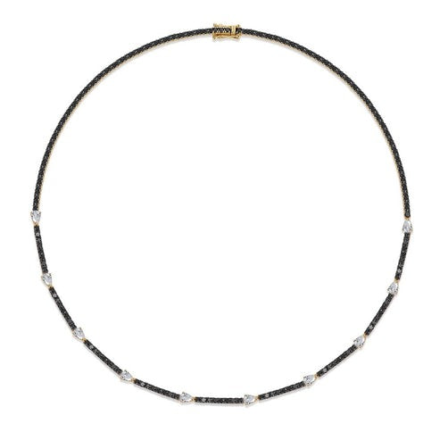Timepiece Diamond Station Necklace in 14K Yellow Gold
