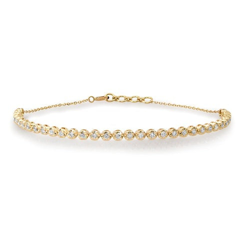 Morganite Diamond Tennis Bracelet in 14K Yellow Gold