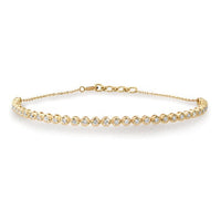 Morganite Diamond Tennis Bracelet in 14K Yellow Gold