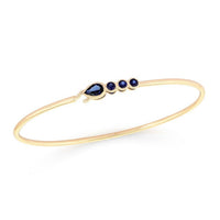 Pear Cut Sapphire Accent Bracelet in 14K Yellow Gold
