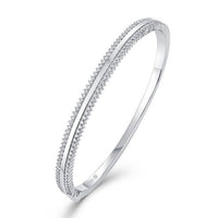 Diamond Arc Bangle Bracelet in 14K White Gold