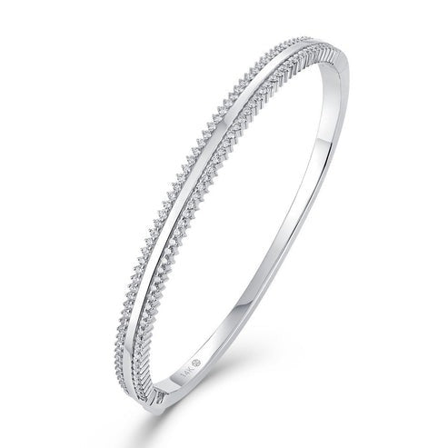 Diamond Arc Bangle Bracelet in 14K White Gold