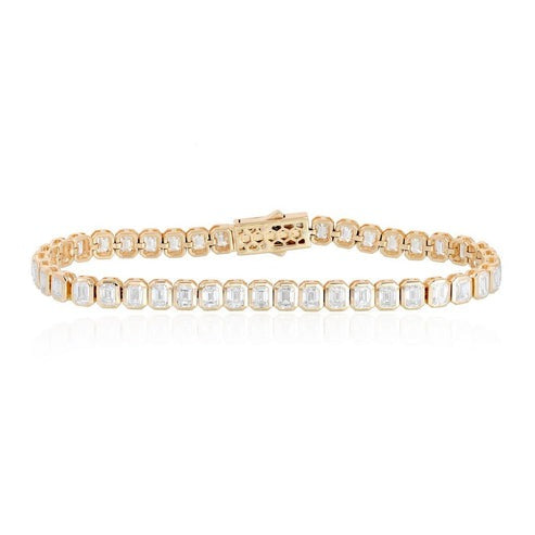 Champagne Diamond Tennis Bracelet in 14K Yellow Gold