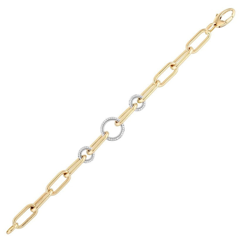 Infinite Diamond Link Bracelet in 14K Yellow Gold