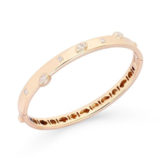 Eclipse Diamond Bangle Bracelet in 14K Yellow Gold