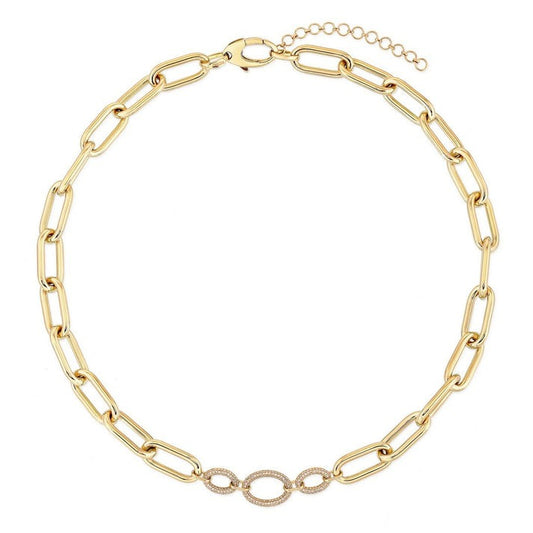 Timeless Diamond Vintage Link Necklace in 14K Yellow Gold