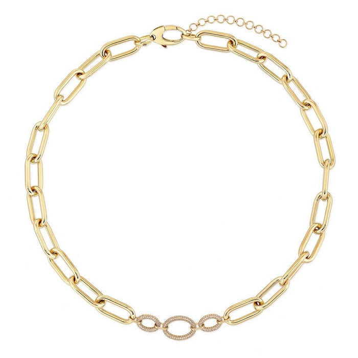 Timeless Diamond Vintage Link Necklace in 14K Yellow Gold