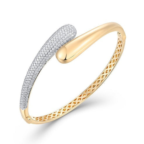 Diamond Dusk Bangle Bracelet in 14K Yellow Gold