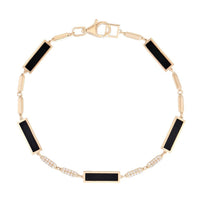 Sapphire Diamond Link Bracelet in 14K Yellow Gold