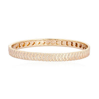 Heart Interior Chevron Bangle Bracelet in 14K Yellow Gold