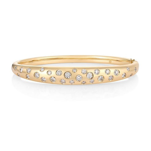 29 Diamond 14K (or 18k upon request) Yellow Gold Bangle Bracelet