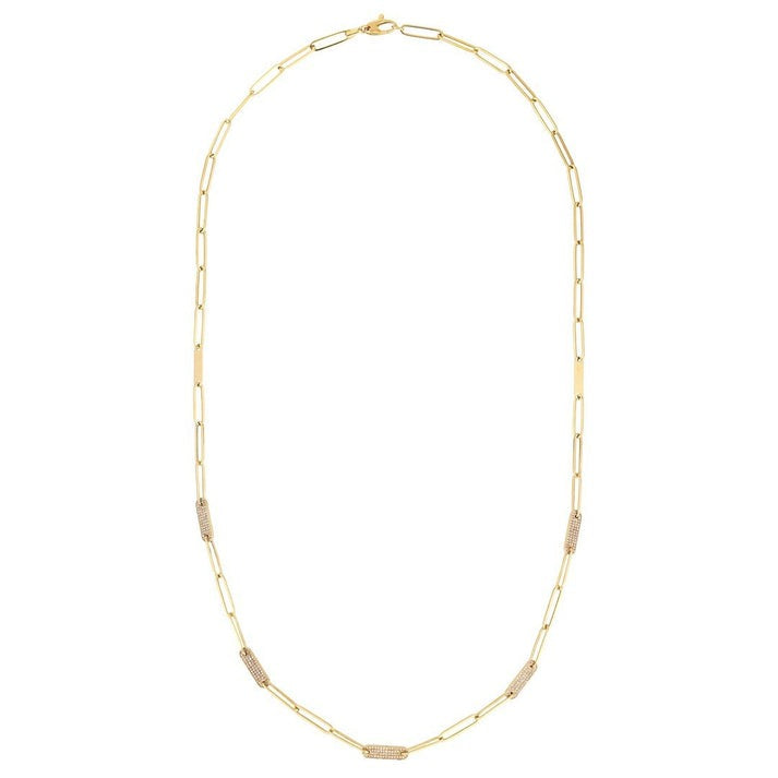 Vintage Dream 14K (or 18k upon request) Yellow Gold Diamond Link Necklace