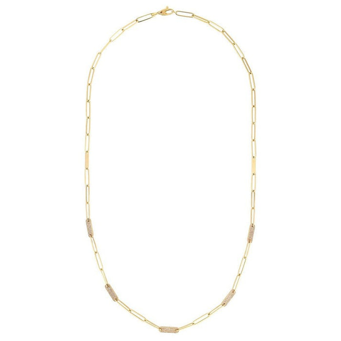 Vintage Dream 14K (or 18k upon request) Yellow Gold Diamond Link Necklace