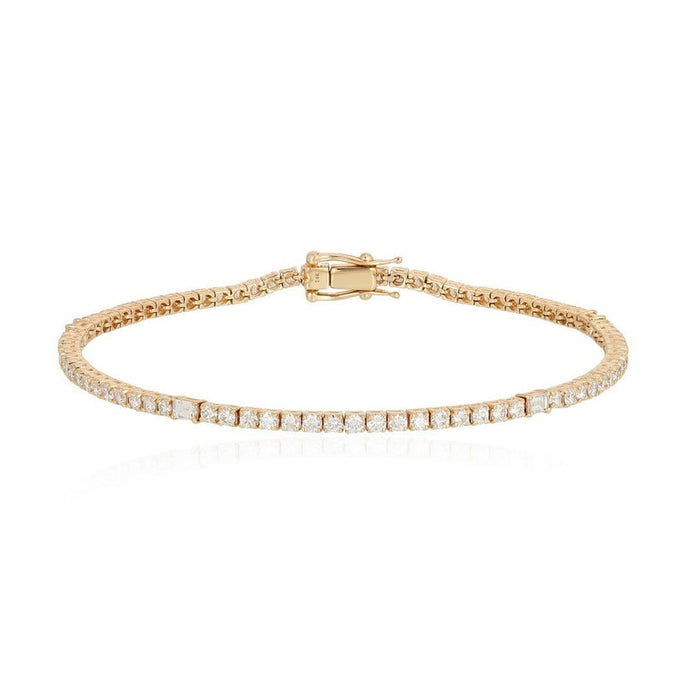 Illusion Diamond Baguette Tennis Bracelet in 14K Yellow Gold