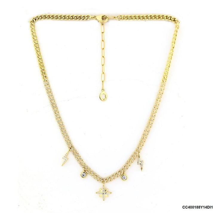 Vibe Station Diamond Necklace in 14K Yellow Gold
