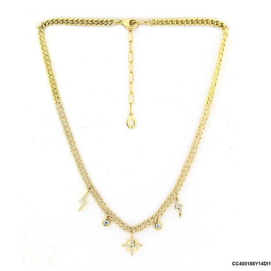 Vibe Station Diamond Necklace in 14K Yellow Gold