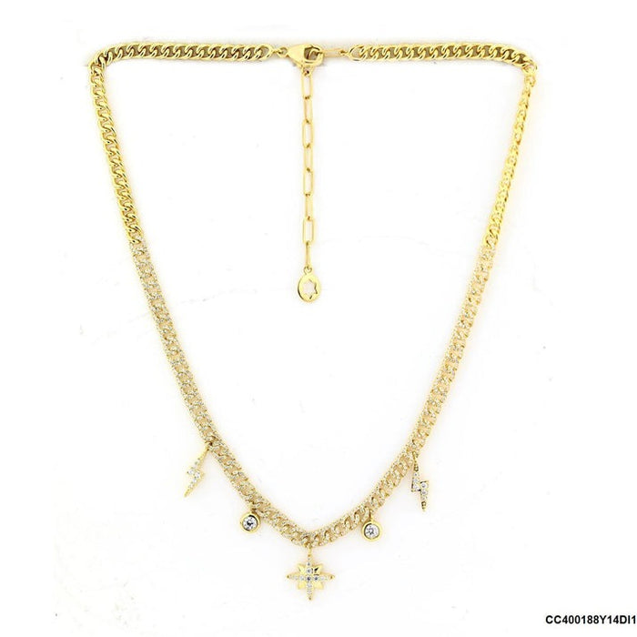 Vibe Station Diamond Necklace in 14K Yellow Gold