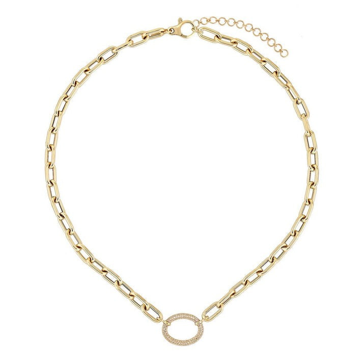 Diamond Flux Link Necklace in 14K Yellow Gold