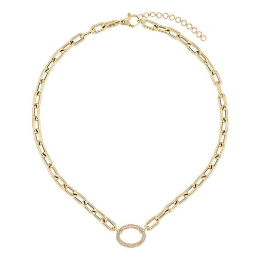 Diamond Flux Link Necklace in 14K Yellow Gold