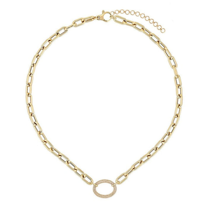Diamond Flux Link Necklace in 14K Yellow Gold