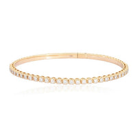 Lustrous Square Diamond Bangles Bracelet in 14K Rose Gold