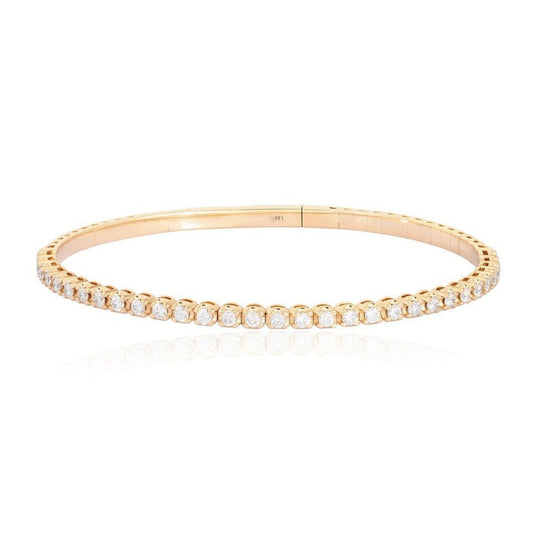 Lustrous Square Diamond Bangles Bracelet in 14K Rose Gold