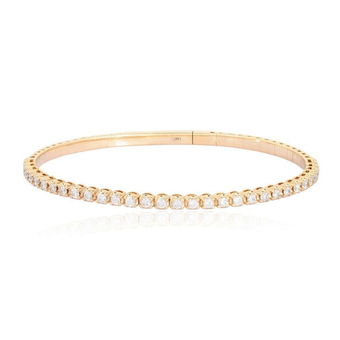 Lustrous Square Diamond Bangles Bracelet in 14K Rose Gold