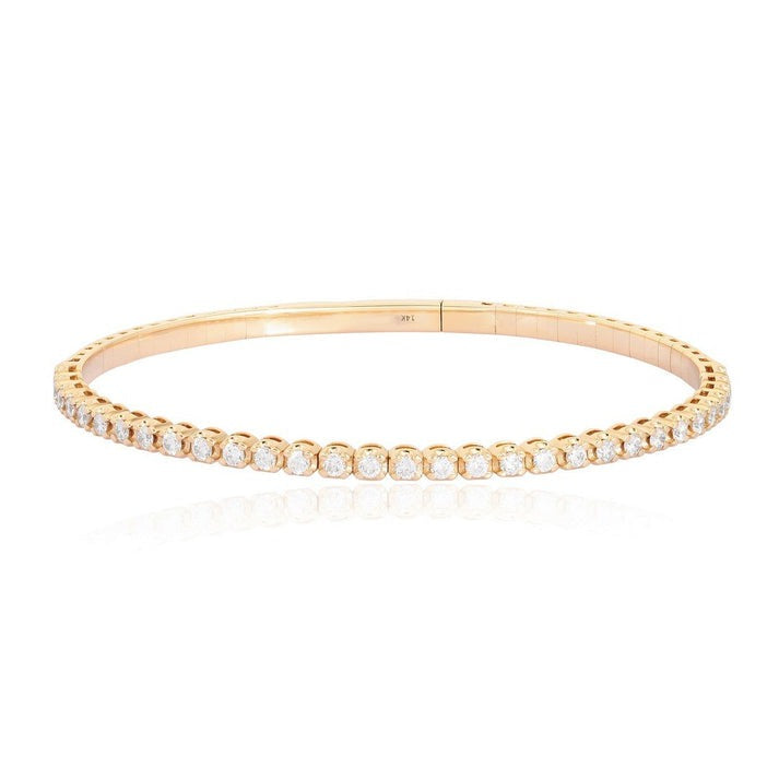 Lustrous Square Diamond Bangles Bracelet in 14K Rose Gold