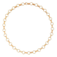 Diamond Handmade Link Necklace in 14K Yellow Gold