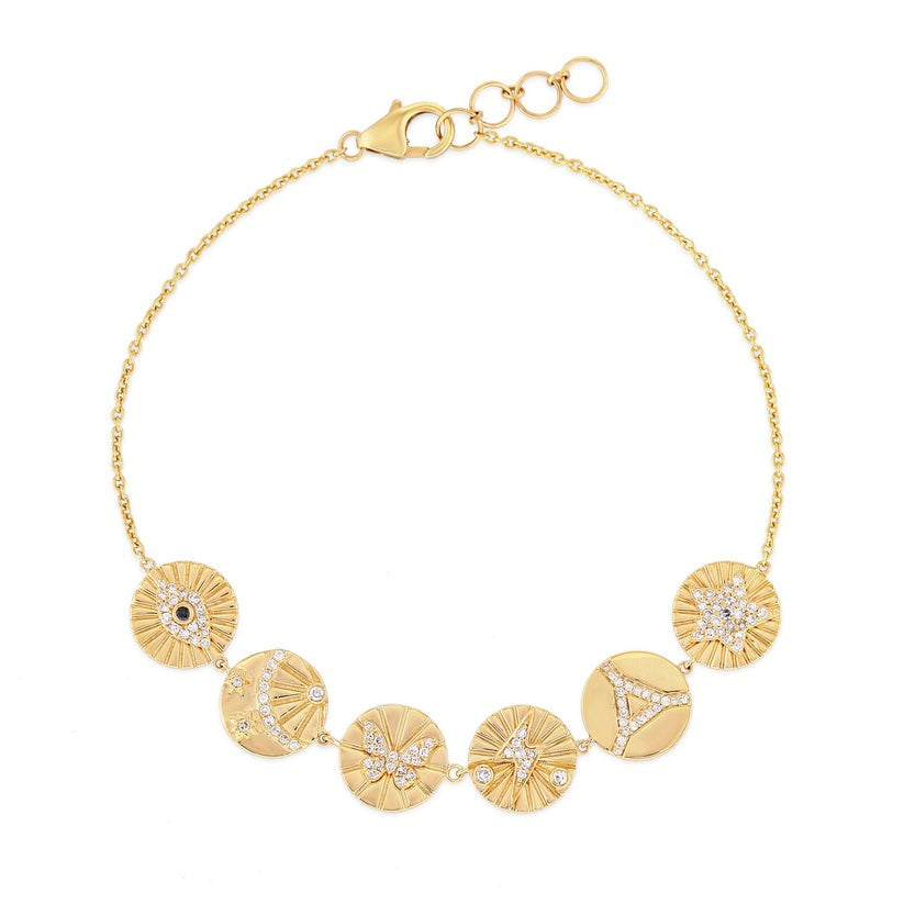 Mystic Talisman Bangle Charm Bracelet in 14K Yellow Gold