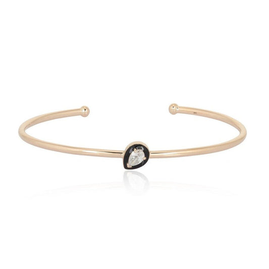 Radiant Tide Diamond Bangle Bracelet in 14K Yellow Gold