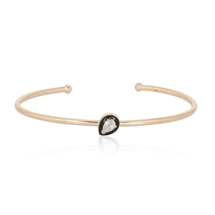Radiant Tide Diamond Bangle Bracelet in 14K Yellow Gold