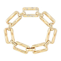 Baguette Rectangular Link Bracelet in 14K Yellow Gold