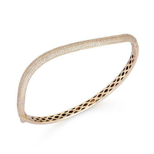 Radiant Mist Diamond Bangle Bracelet in 14K Yellow Gold