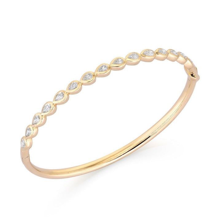 Golden Teardrops Bezel Set Diamond Bracelet in 14K Gold