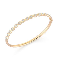 Golden Teardrops Bezel Set Diamond Bracelet in 14K Gold