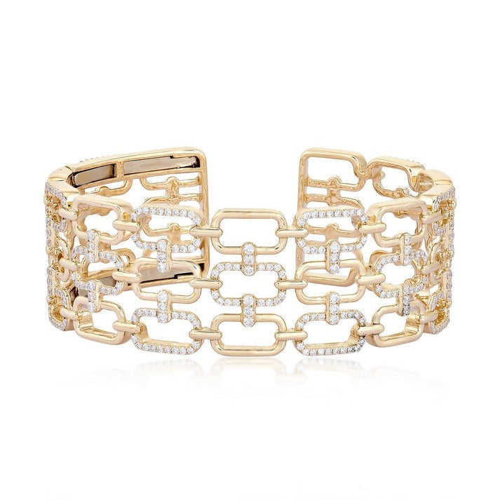 Nostalgia Diamond Bangle Bracelet in 14K Yellow Gold