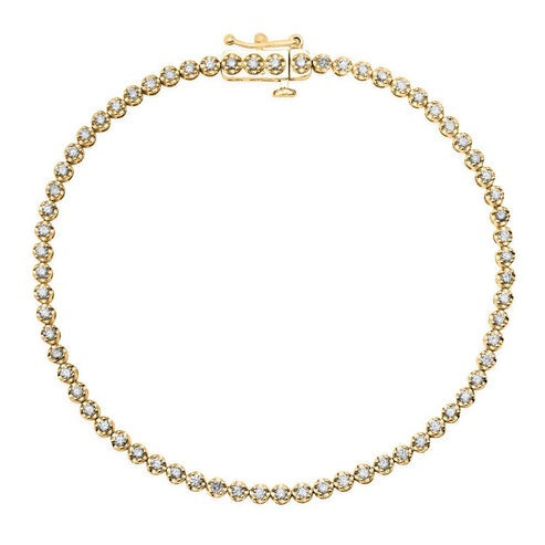 Onyx Elegance Tennis Bracelet in 14K Yellow Gold