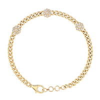 Golden Garden Flower Cluster Link Bracelet in 14K Gold