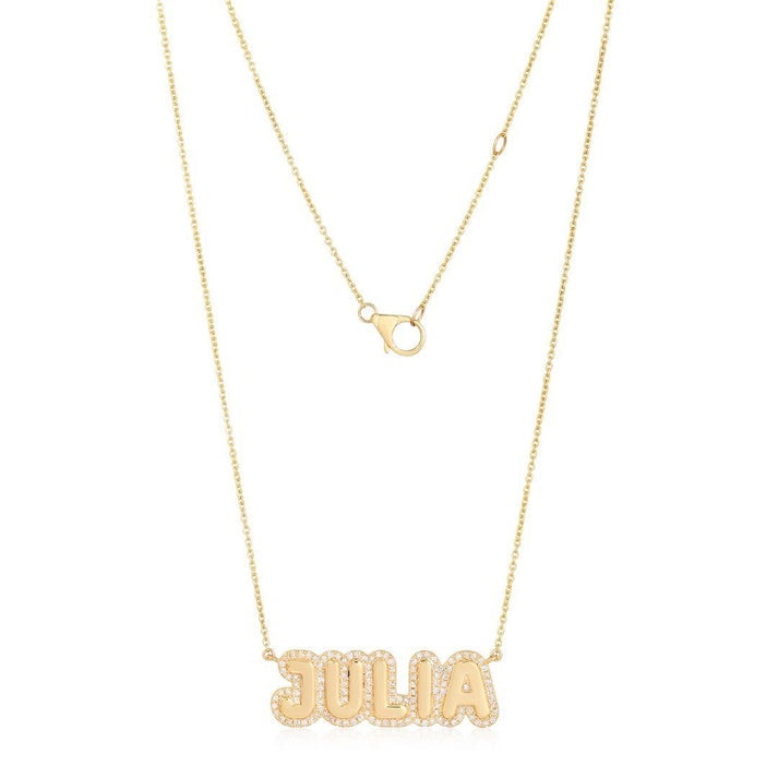 Eclipse Letter Diamond Pendant Necklace in 14K Yellow Gold