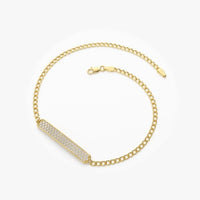 Round Diamond Bar Diamond Bracelet in 14K Yellow Gold