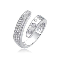 Open Ring Pave Diamond Ring in 14K White Gold