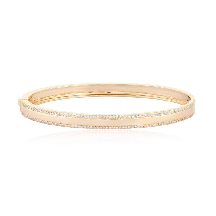 Exquisite Diamond Bangle Bracelet in 14K Yellow Gold