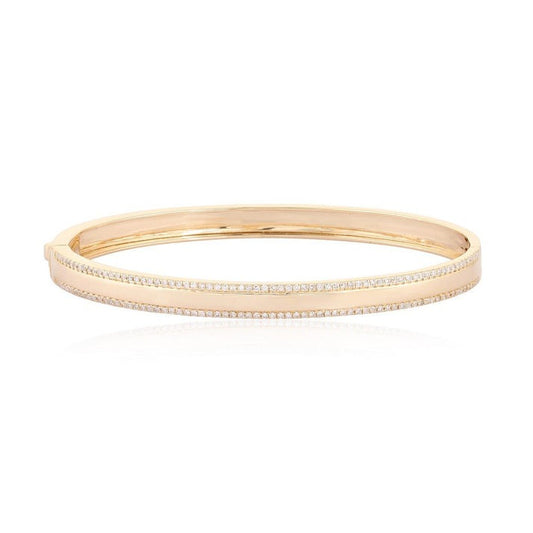 Exquisite Diamond Bangle Bracelet in 14K Yellow Gold