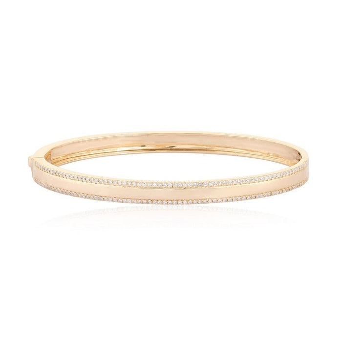 Exquisite Diamond Bangle Bracelet in 14K Yellow Gold