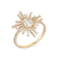 Signature Baguette Diamond Signet Ring in 14K Yellow Gold
