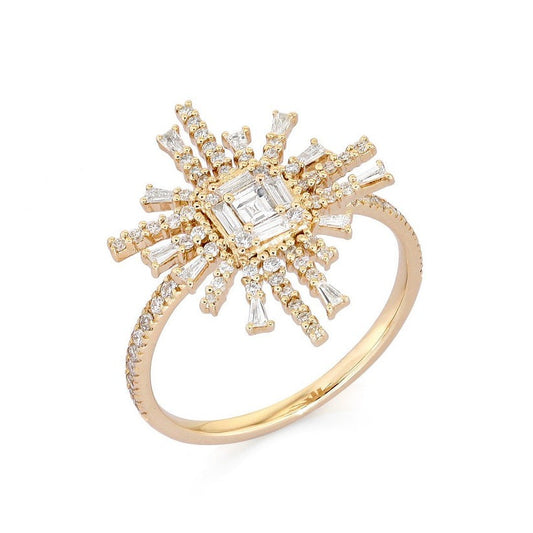 Signature Baguette Diamond Signet Ring in 14K Yellow Gold