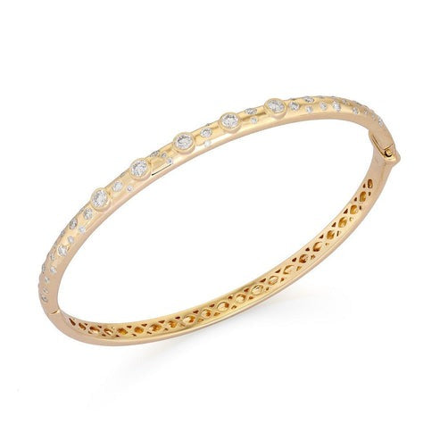 Quiet Lustre Diamond Bangle in 14K Yellow Gold