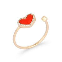 Diamond Starlight Heart Open Wrap Ring in 14K Yellow Gold